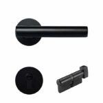 NOVUS Massiv-Messing-Türgriffe & Schloss-Set