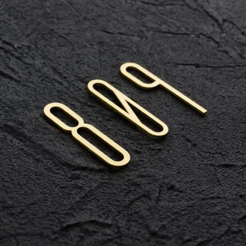 AMYTHUS Satin Solid Brass Numbers 3 AMYTHUS Satin Solid Brass Numbers