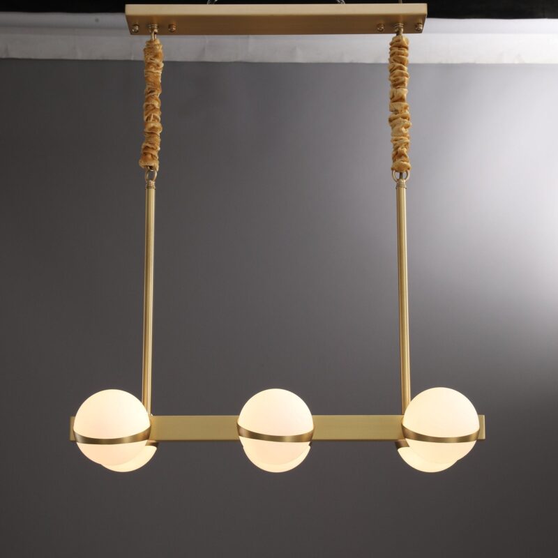 Lampadario ASTRA rettangolare in ottone massiccio