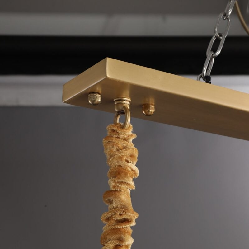 Lampadario ASTRA rettangolare in ottone massiccio