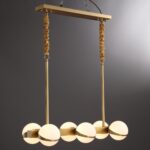 Lampadario ASTRA rettangolare in ottone massiccio