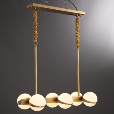 Lampadario ASTRA rettangolare in ottone massiccio