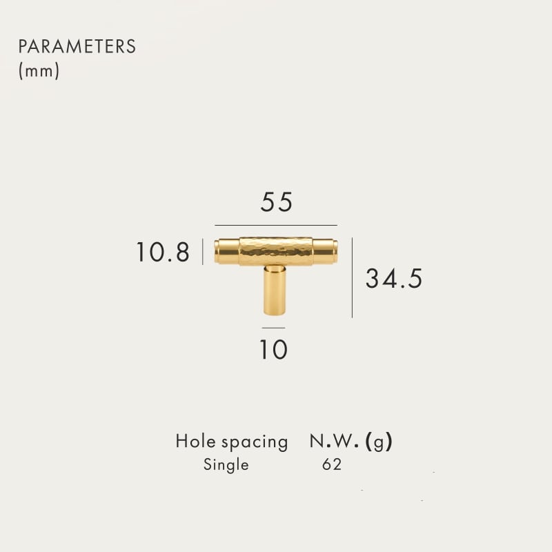 Barra a T in ottone massiccio AURUM