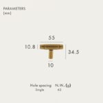 Barra a T in ottone massiccio AURUM