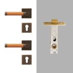 BEETHAM Messing & Lederen deurkrukken - carré-rozet