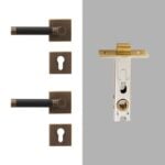 BEETHAM Messing & Lederen deurkrukken - carré-rozet