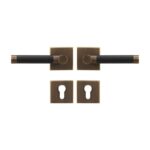 BEETHAM Messing & Lederen deurkrukken - carré-rozet