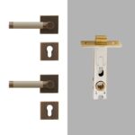 BEETHAM Messing & Lederen deurkrukken - carré-rozet