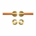 BEETHAM Türgriffe aus massivem Messing und Leder in Satin Messing