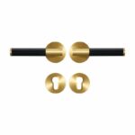 BEETHAM Türgriffe aus massivem Messing und Leder in Satin Messing