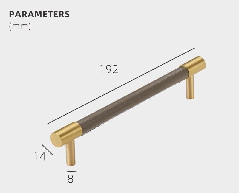 BEETHAM Solid Brass & Leather Furniture Handles