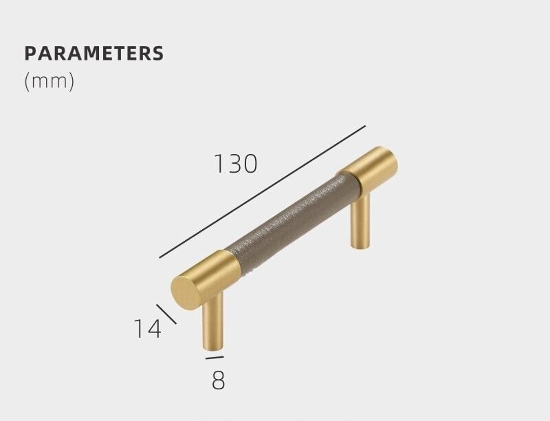 BEETHAM Solid Brass & Leather Furniture Handles