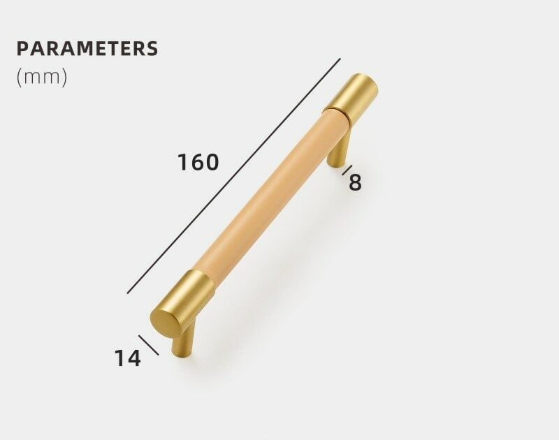 BEETHAM Solid Brass & Leather Furniture Handles