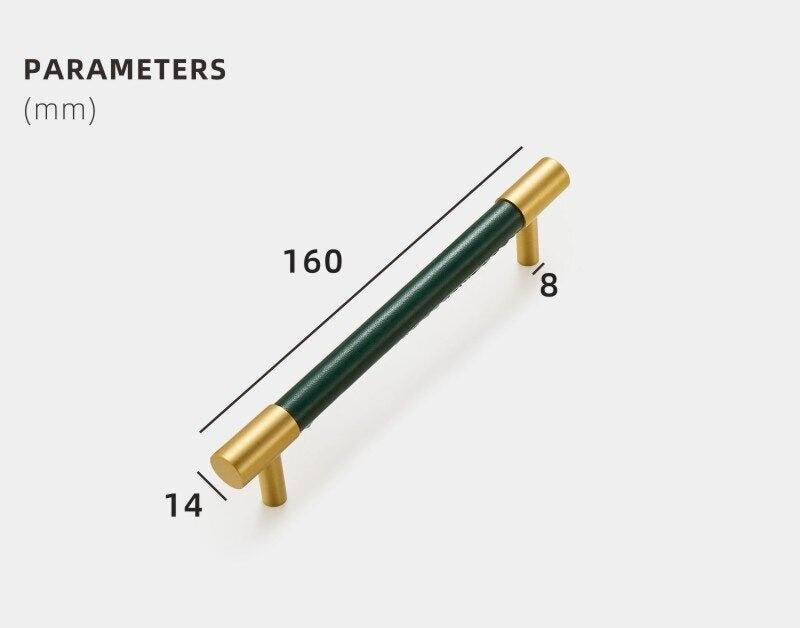 BEETHAM Solid Brass & Leather Furniture Handles