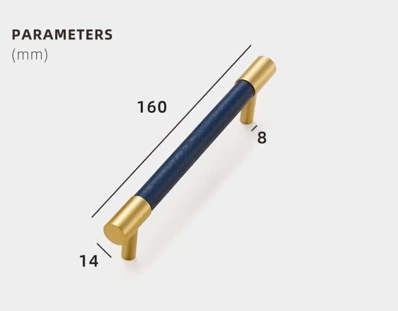 BEETHAM Solid Brass & Leather Furniture Handles