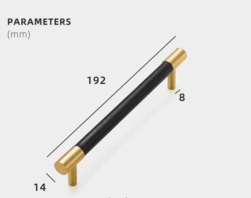 BEETHAM Solid Brass & Leather Furniture Handles