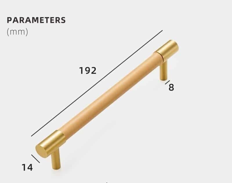 BEETHAM Solid Brass & Leather Furniture Handles