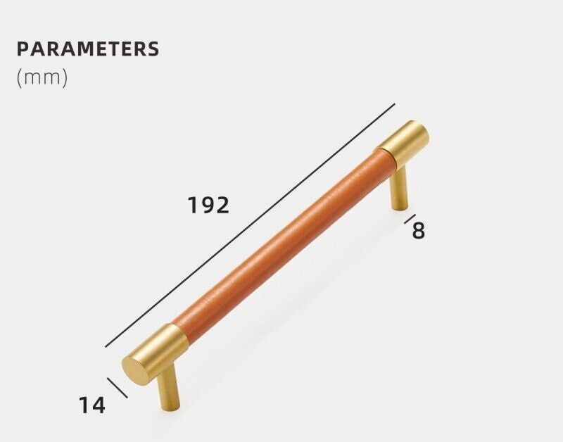 BEETHAM Solid Brass & Leather Furniture Handles