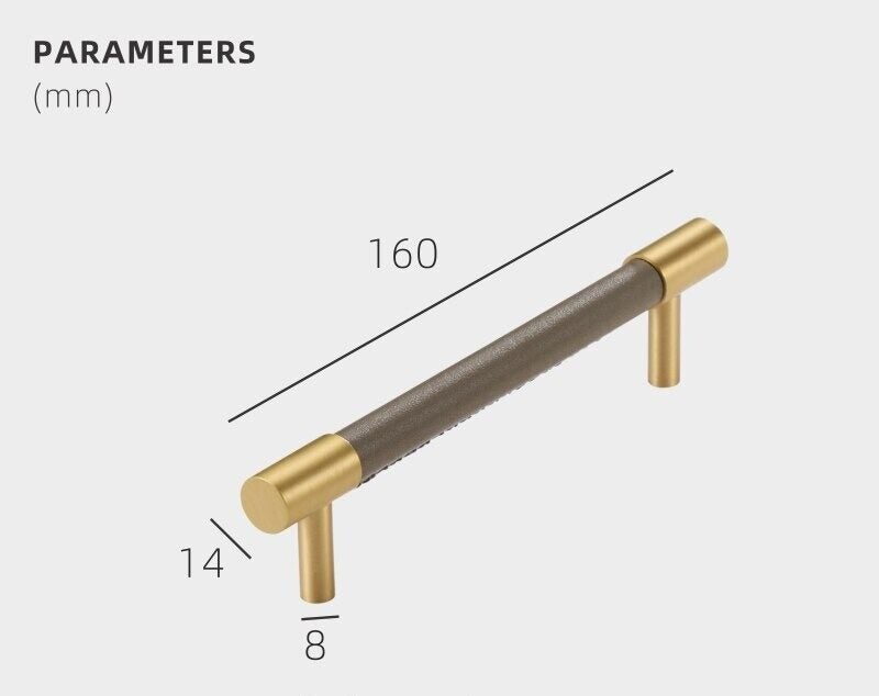 BEETHAM Solid Brass & Leather Furniture Handles