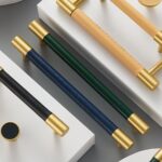 BEETHAM Solid Brass & Leather Furniture Handles