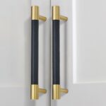 BEETHAM Solid Brass & Leather Furniture Handles
