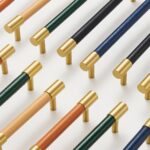 BEETHAM Solid Brass & Leather Furniture Handles