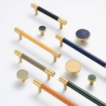 BEETHAM Solid Brass & Leather Furniture Handles