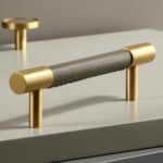 BEETHAM Solid Brass & Leather Furniture Handles
