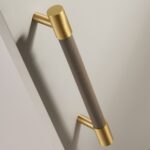 BEETHAM Solid Brass & Leather Furniture Handles