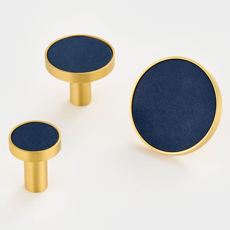 BEETHAM Solid Brass & Leather Furniture Knobs 9 BEETHAM Solid Brass & Leather Furniture Knobs