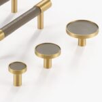 BEETHAM Solid Brass & Leather Furniture Knobs