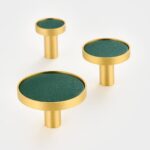 BEETHAM Solid Brass & Leather Furniture Knobs