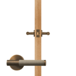 BEETHAM Solid Brass & Leather Lever Door Handles in Antique Brass