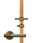 BEETHAM Solid Brass & Leather Lever Door Handles in Antique Brass