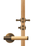 BEETHAM Solid Brass & Leather Lever Door Handles in Antique Brass