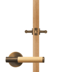 BEETHAM Solid Brass & Leather Lever Door Handles in Antique Brass