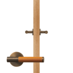 BEETHAM Solid Brass & Leather Lever Door Handles in Antique Brass