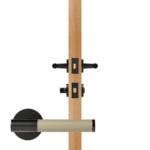 BEETHAM Solid Brass & Leather Lever Door Handles in Matte Black