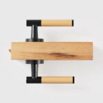 BEETHAM Solid Brass & Leather Lever Door Handles in Matte Black