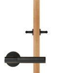 BEETHAM Solid Brass & Leather Lever Door Handles in Matte Black