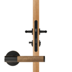 BEETHAM Solid Brass & Leather Lever Door Handles in Matte Black