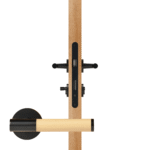 BEETHAM Solid Brass & Leather Lever Door Handles in Matte Black