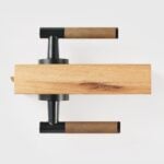 BEETHAM Solid Brass & Leather Lever Door Handles in Matte Black