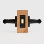 BEETHAM Solid Brass & Leather Lever Door Handles in Matte Black