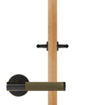 BEETHAM Solid Brass & Leather Lever Door Handles in Matte Black