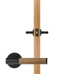 BEETHAM Solid Brass & Leather Lever Door Handles in Matte Black