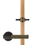 BEETHAM Solid Brass & Leather Lever Door Handles in Matte Black