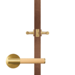 BEETHAM Türgriffe aus massivem Messing und Leder in Satin Messing