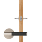 BEETHAM Solid Brass & Leather Lever Door Handles in Satin Nickel