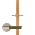 BEETHAM Solid Brass & Leather Lever Door Handles in Satin Nickel